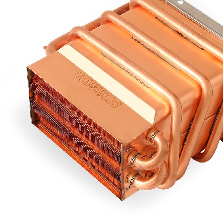 Short six row strong exhaust gas water heater water tank heat exchanger oxygen free copper pure copper water tank