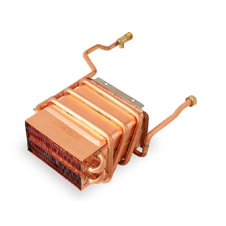 Long four row strong exhaust gas water heater water tank heat exchanger oxygen free copper pure copper water tank