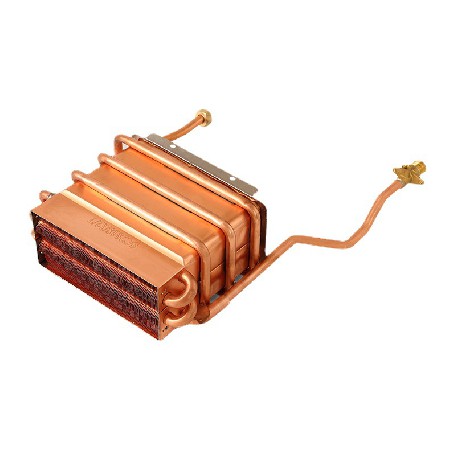Short three row strong exhaust gas water heater water tank heat exchanger oxygen free copper pure copper water tank