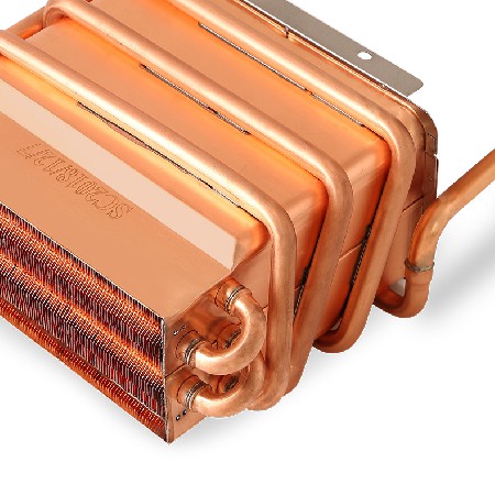 Long six row strong exhaust gas water heater water tank heat exchanger oxygen free copper pure copper water tank