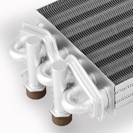 Wall mounted boiler heat exchanger main heat exchanger wall mounted boiler 6-tube dual function wall mounted boiler heat exchanger