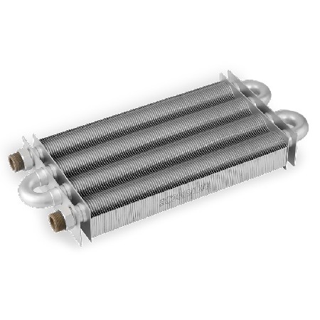 4-tube modular furnace heat exchanger, wall mounted furnace main heat exchanger, dual-purpose tube heat exchanger for heating and hot water